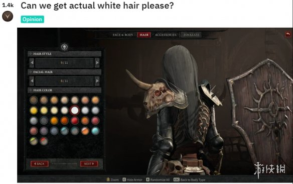 白毛控震怒！玩家称《暗黑4》着色器有问题 白发变灰发