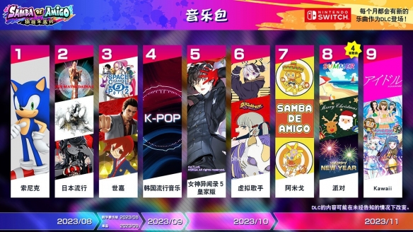 《Samba de Amigo：摇摇乐派对》DLC“Kawaii音乐包”11月30日上线! 收录 YOASOBI《Idol》等人气曲目