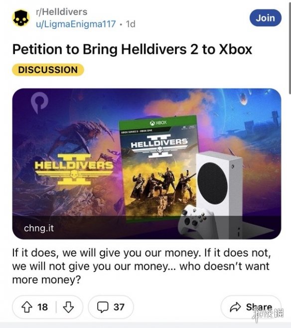 《绝地潜兵2》热度意外高 粉丝请愿登陆XBOX平台！