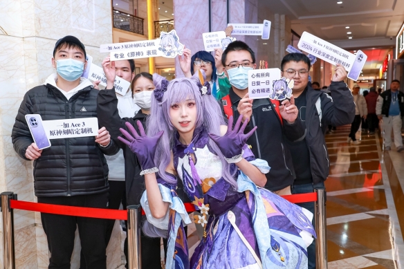 一加Ace 3《原神》刻晴定制机Pop-up快闪活动来袭，掀起打卡热潮