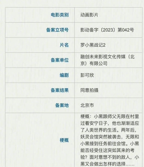 《罗小黑战记2》官方招后期！导演：明年上映 加油中