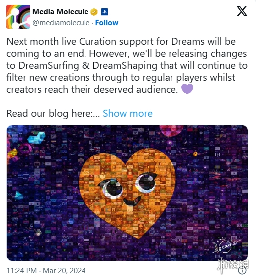 Media Molecule裁员 结束对《Dreams》的在线支持