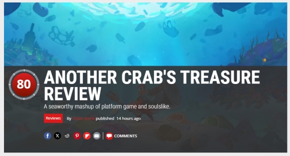 IGN&PC Gamer 双8分 《蟹蟹寻宝奇遇》-媒体评分汇总