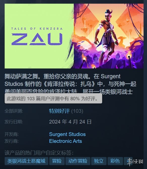 表现仍算出色！《肯泽拉传说：扎乌》Steam