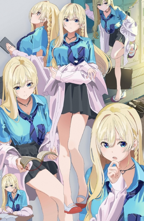 插画师ぽりごん的原创角色-金发女孩 这腿是认真的吗