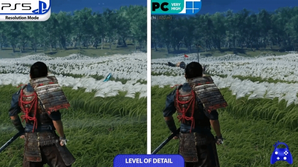 《对马岛之魂》PC/PS5画面对比 PS版优化略逊一筹！
