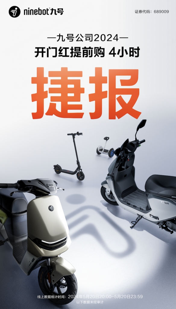 九号618开门红：同比增长597%，创销售纪录！坐实行业翘楚地位