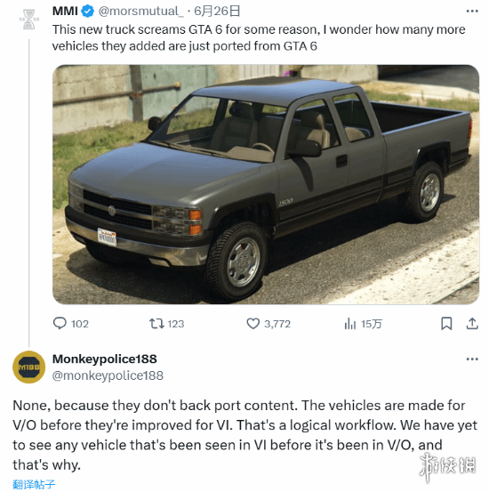 网友发行《GTAOL》最新更新竟然在联动《GTA6》？