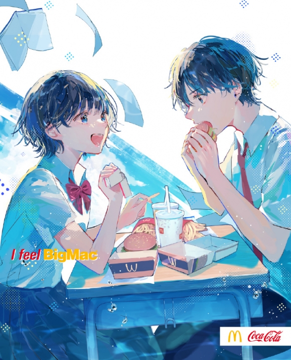 炎炎夏日 日本麦当劳推出漫画风壁纸「I feel BigMac」