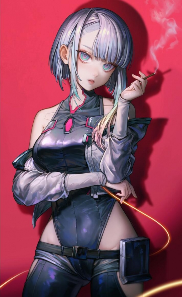 《赛博朋克：边缘行者》衍生插画