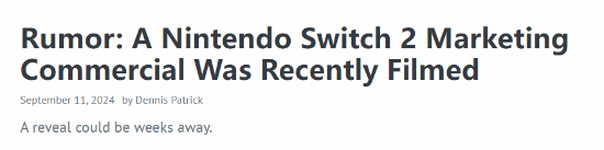 任天堂最近为Switch 2拍摄广告？或将有新消息发布！