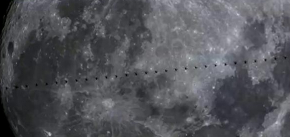 中国空间站凌月轨迹罕见瞬间被拍到！一瞬绝美震撼！