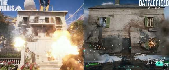 免费团战FPS游戏《决赛》与《战地2042》场景破坏比较