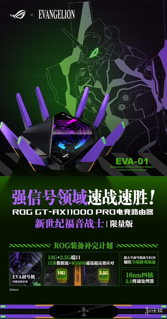华硕EVA联名GT-AX11000Pro路由器今晚开售 定价3499