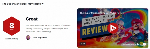 《超级马里奥兄弟大电影》获IGN 8分：动画幻想杰作！