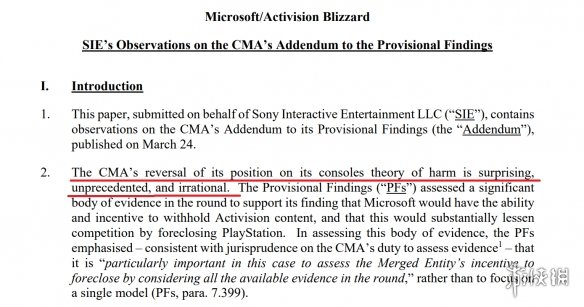 索尼批评CMA突然偏袒微软：令人惊讶 前所未有 很荒谬