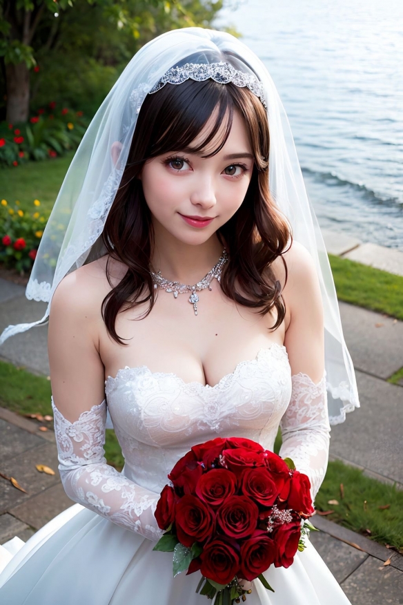 游侠AI站：千变万化的AI少女穿上洁白花嫁 你爱了吗？