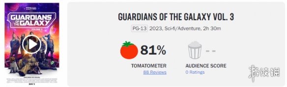 《银河护卫队3》媒体评价出炉：烂番茄81% M站68分