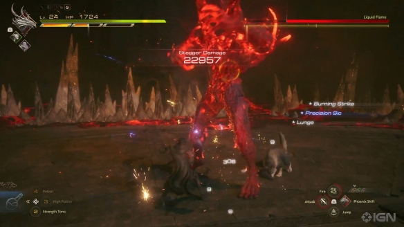 IGN《最终幻想16》BOSS战演示 液态火焰实力恐怖！