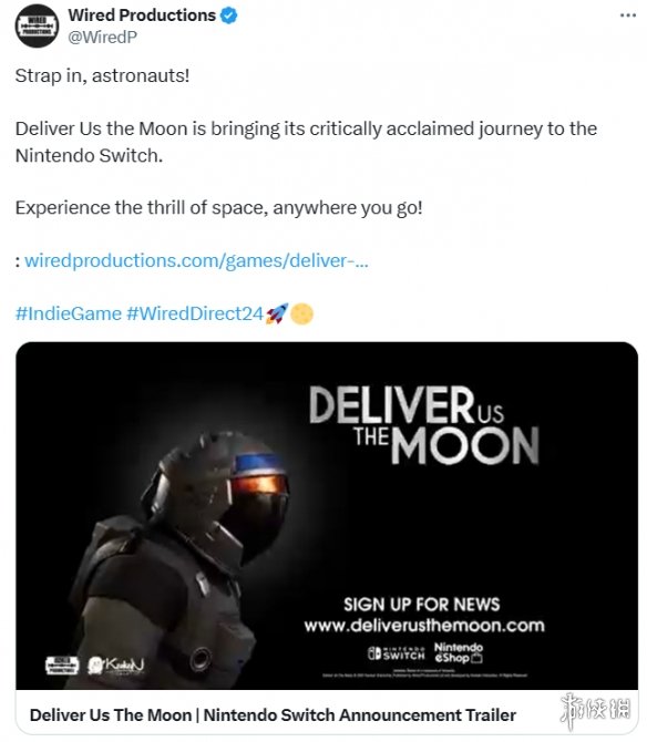 Steam特别好评《飞向月球》宣布登陆Switch！今年发售
